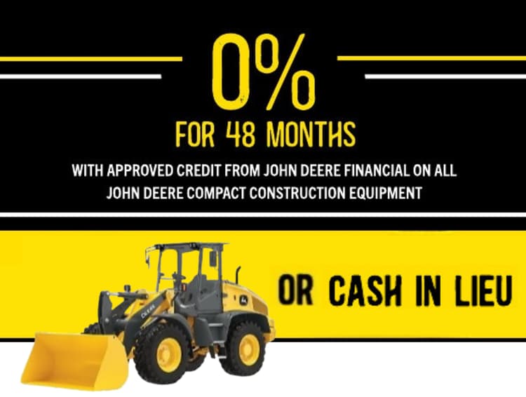 0% for 48 Months on Compact Construction Equipment